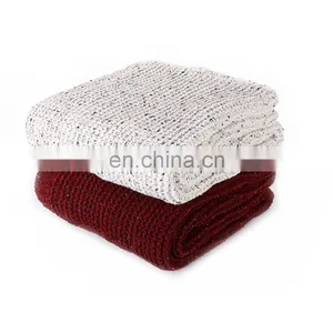Hot Selling Knit Throw Red Blanket Home Decorative Chenille Blanket 50 x 60 Inch thumbnail-1