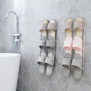 Wall-mounted Paste Multi-layer Shoe Rack Bathroom Slippers Rack On Household Wall thumbnail-1