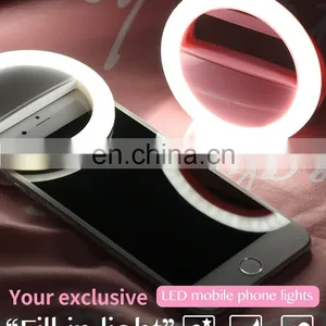 Rechargeable Phone Ring Light Clip Beauty Female Selfie Led Light Cosmetic Mirror Flash Light Universal Size for Mobile Phone thumbnail-7