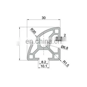 SHENGXIN 6063t5 3030 t Slot Half Round Profile Aluminum Corner Extrusion Profile thumbnail-2