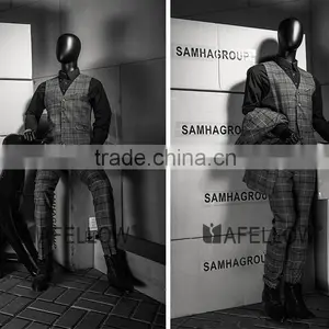 Fiberglass Egg Head Male Matt Black Movable Mannequins thumbnail-6