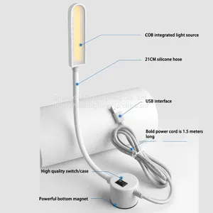 Stepless Dimmale LED Table Lamp Eye-Protected Students Reading Light COB LED Silicone Hose Strong Magnet Base LED Desk Lamp thumbnail-4