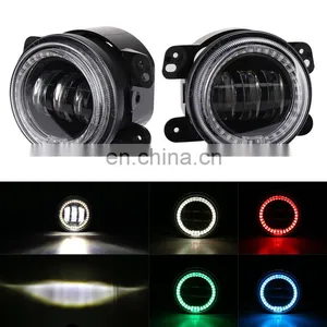 Led Headlights 4 Inch Headlamp Fog Light Off-road Refit With RGB Aperture Fit For Jeep Headlight thumbnail-1