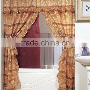1pc Cheap Dobby Bathroom Shower Curtain With PVEA Liner thumbnail-1