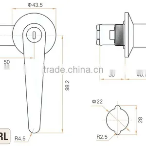 2015 FEILEI MS310-1 Wenzhou Wholesale Zinc Alloy High Quality Cabinet L Handle Lock With Key Set thumbnail-5