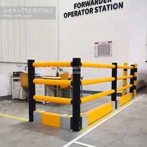 Flexible 3 Rail Rack End Barrier Customizable Dimensions Anti-collision Guardrails Crash Ground Barrier thumbnail-1