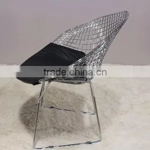 PU Seat Design Metal Wire Chair Livng Room Dimond Bertoia Chair thumbnail-2