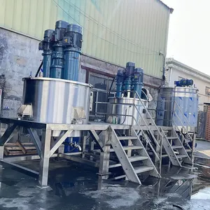 Jacketed Steam Heating Mixing Tank Stainless Steel Liquid Blending Tank for Food Processing thumbnail-1