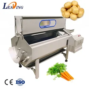Vegetables and Fruits Automatic Commercial Potato Ginger, Lotus, Papaya Sweet Potato Cleaning Roller Washing and Peeling Machine thumbnail-4
