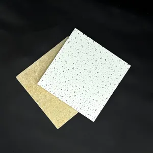 Square Mineral Fiber Acoustic Ceiling Panels With Wood Wool Design thumbnail-2