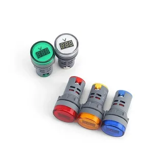 12mm Small LED Signal Light Push Button With 3-Color Voltage Indicator thumbnail-2