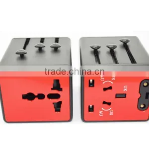 Our Patent Updated EU AU UK US Plug Universal World Travel AC Power Converter Adapter With USB Port thumbnail-4