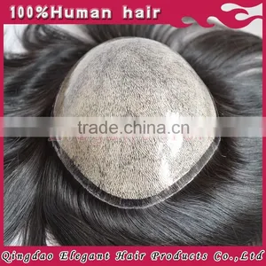 High Quality 100% Human Remy Hair PU Injection Toupee thumbnail-3