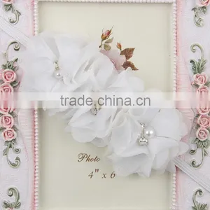 Cute Girl Princess Headbands Baby Girl Flowers Cotton Elastic Headband Kids Handmake Pearls Flower Headband for Girls thumbnail-5