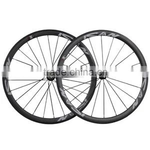 Wide 23mm Clincher 38C Carbon Fiber Road Bike Wheelset With Novatec Light 291 Hubs thumbnail-2