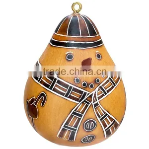 SNOWMAN DESIGN PERUVIAN GOURD CRAFT thumbnail-1