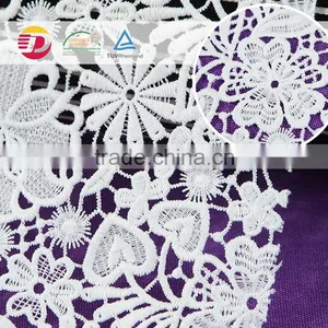Wholesale High Quality 100 Poly Bulk White Lace Fabric Blouses Heavy African Lace Fabric Swiss Voile Lace thumbnail-4