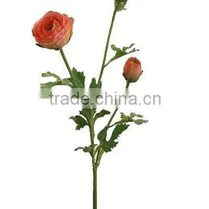 Decorative Silk Flower ( Ranunculus With 2 Flowers & 1 Bud ) thumbnail-1