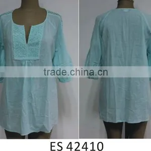 Ladies New Design Cotton Cutwork Blouse thumbnail-1