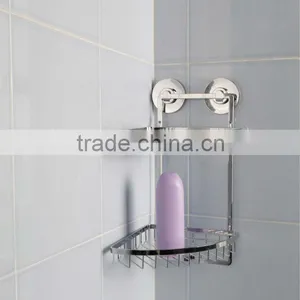 Bathroom Double Corner Basket Vacuum Suction Cup Hook thumbnail-1