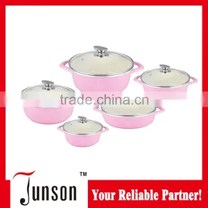 10pcs Aluminium Stock Pot and Casserole Cookware Set With Inner Ceramic Coating thumbnail-1