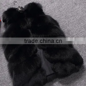 Unique Design Fashion Knitted Short Fox Fur Vest With Price thumbnail-3