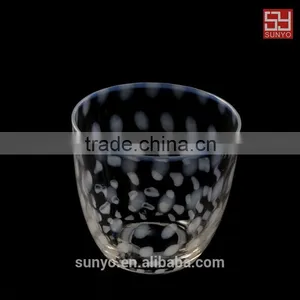 NEW PRODUCT!Mouth Blown Whisky Glass With White Porcelain Decoration thumbnail-4