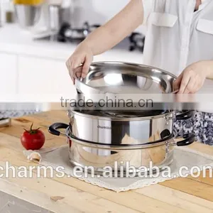 Kitchenware Set 2 Layers Stainless Steel 0.5mm Food Steamer thumbnail-5