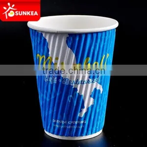 Good Quality Custom Logo Printed Ripple Wall Paper Cup thumbnail-1