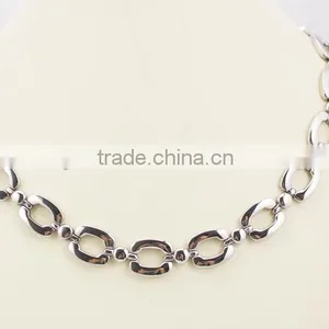 316L Stainless Steel Link Chain Bracelet and Necklace Jewelry Set thumbnail-5
