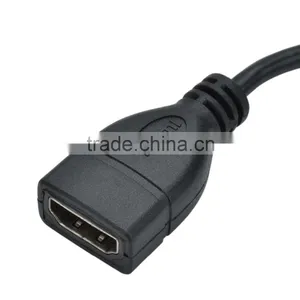 90 Degree Micro 1.4 HDMI Male to HDMI Female Cable - Black (16.2cm) thumbnail-2