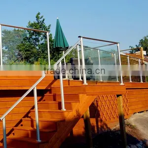 Glass Balustrade Handrails for Outdoor Steps Aluminum Deck Railing thumbnail-6