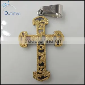 Hip Hop 2 Tone Mini Cross Pendent thumbnail-2