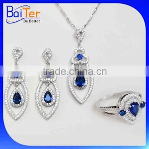 Fashion Rhodium Plated Big Stone Custom Necklace Pendant Design/Color AAA Cubic Zircon Paved 925 Sterling Silver CZ Pendant thumbnail-5