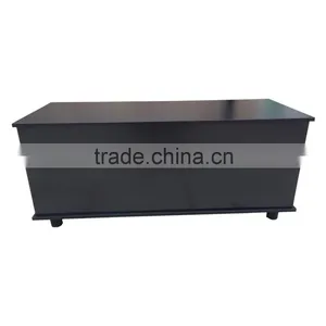 Large Wooden Black Ottoman Storage Chest With Lid - Trunk, Chest, Bedding Box thumbnail-2