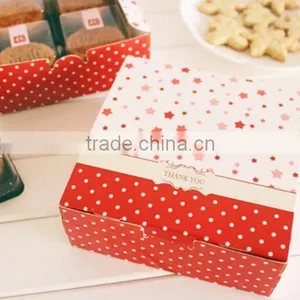 Square Red Lovely Moon Cakes Cookies, Bake Christmas Cookies Box Small West Cake Box thumbnail-1
