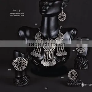 Ring Earring Bracelet Necklace Hellenic Turkish Ottoman Antique Culture Jewelry Set Made in Istanbul thumbnail-2
