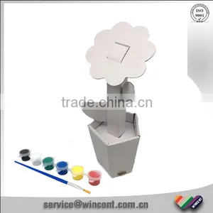 Kids DIY Toys Flower Pot Assembling and Painting 3D Paper Puzzle thumbnail-1