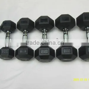 Hex Rubber Dumbbell thumbnail-1