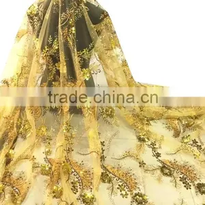 CL60102 July Latest Modern Transparent Breatheable Lace Fabric Fantastic Embroidery Sequins Shiny Eyecatching Net French Lace thumbnail-1