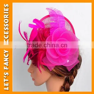 PGHD0329 Feather Hair Clip Mini Top Hat Hair Accessories Bridal Flower Hair Clip thumbnail-2