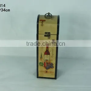 Wood & Fabric Dinner Wine Box With Red Wine thumbnail-1