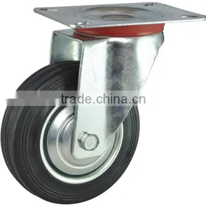 3 Inch To 8 Inch Industry Black Rubber Casters thumbnail-1
