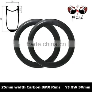 20er Carbon Child's Rims 50mm Deep 25mm Wide BMX Rims, ETRTO BSD 406mm Carbon BMX Rims for Cheap thumbnail-1
