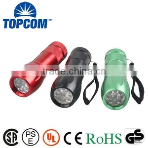 Custom Brand Name Logo 9 LED Aluminum Torch Light for Promotion thumbnail-1
