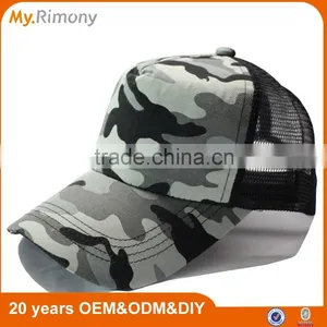 100 Polyester Camo Cap With Mesh at Back thumbnail-1