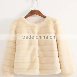 Girls Wholesale Pink Fur Jacket, Fur Lined Jacket thumbnail-4