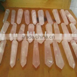 Natural Rose Crystal Point/Wand thumbnail-1