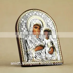 Greek & Russian Orthodox Wooden Icon. Mother God. thumbnail-2