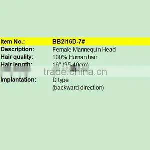 Salon Natural Female 100% Human Hair Mannequin Doll Training Head Practice Head Wholesale thumbnail-5